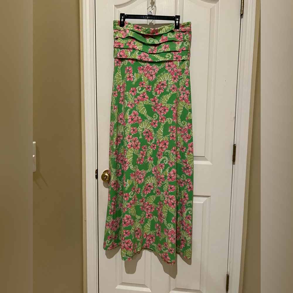 🌺🌺Lilly Pulitzer Green and Pink Strapless Dress - Picture 2 of 8
